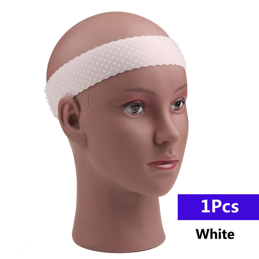 Transparent Silikon Stirnband Non Slip Elastische Weiche Perücke Grip Band Einstellbar Frauen Haar Band für Fix Perücken Silikon Band: 1pc White