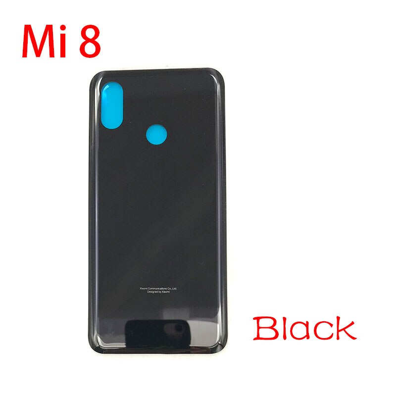 Wymiana szkła bateria tylna pokrywa obudowa tylna szklana obudowa z klejem do Xiaomi Mi8 Mi9 Lite Mi 10 5G / 8Se 8 se 9T: Mi 8 Black