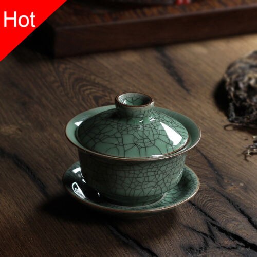 [storhet] longquan celadon porslin gaiwan kina tekoppar knastrig glasyr tekanna drinkware 150ml: A