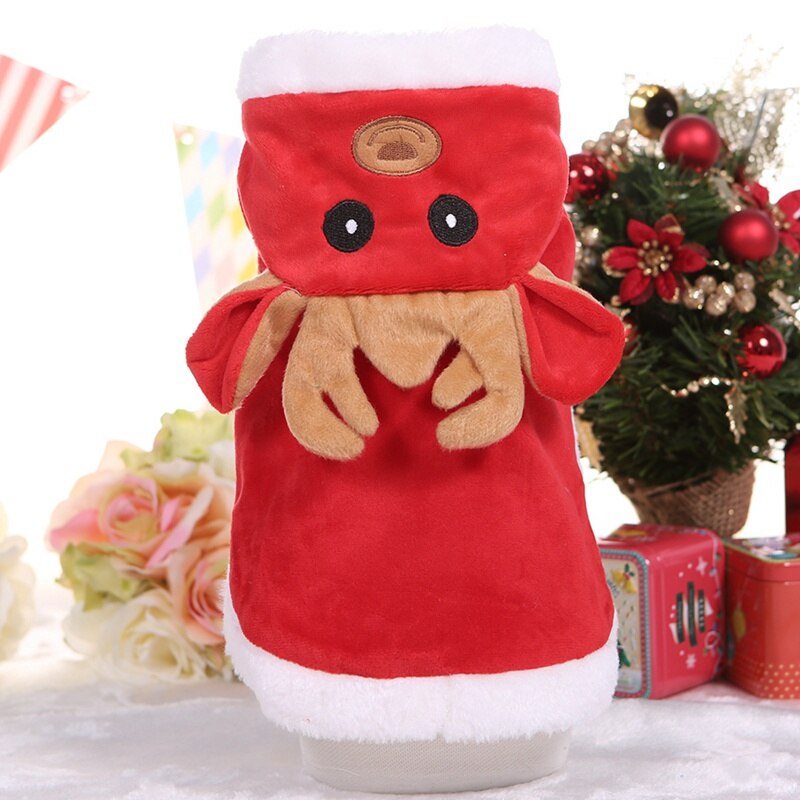 Cartoon Kerst Elanden Hond Cosplay Kostuum Winter Warm Katoen Hooded Mantel Jas Warm Xmas Kleding