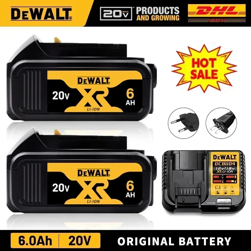 Batterie originale-DEWALT 20V, 6AH, batterie lithium-ion rechargeable, DEWALT, DCB115, DCB118, charge rapide, batterie pour outils DEWALT,
