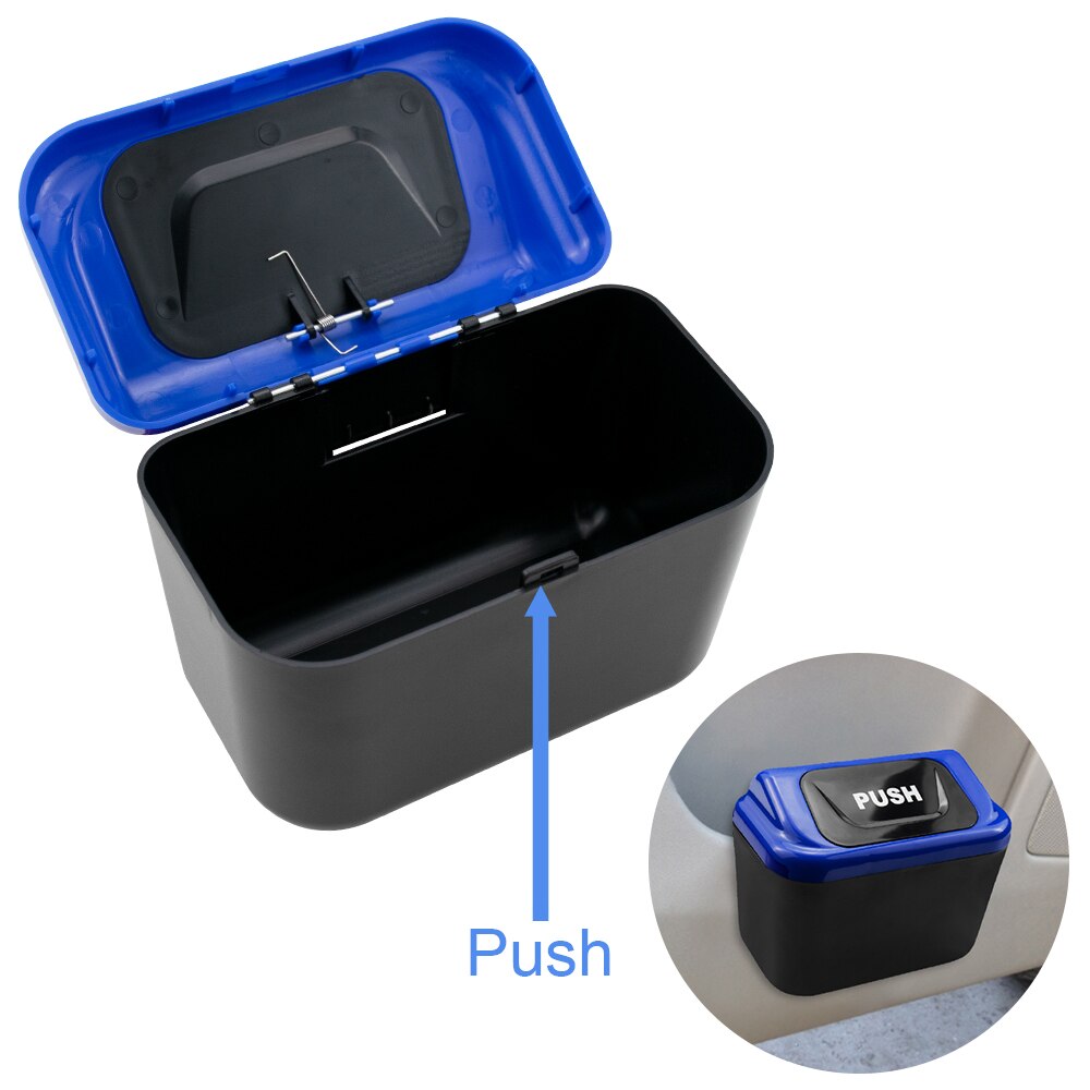 Garbage bag for car Car bin trash can storage box Car debris bucket Plastic waste Double open Plastic waste container