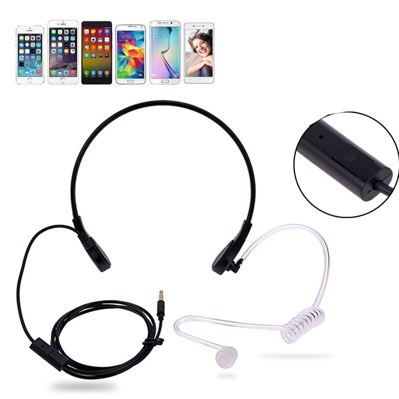 1pin 3.5mm Throat Mic Microphone Covert Acoustic Tube Earpiece Headset For Samsung/HTC/LG/Blackberry/MOTORO Smart Phone Earphone