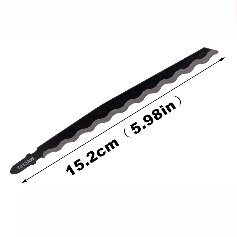 1 stuk universeel decoupeerzaagblad - 152 mm lang, golvende tand, voor het zagen van hout, zachte materialen, leer, karton, kunststof en tapijt