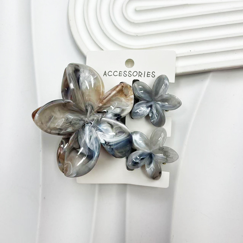 3 unids/set dulce flor colroful gradiente garras para el cabello Cola de Caballo Cip abrazadera pasadores horquillas para mujeres chica accesorios para el cabello de playa: Amarillo claro