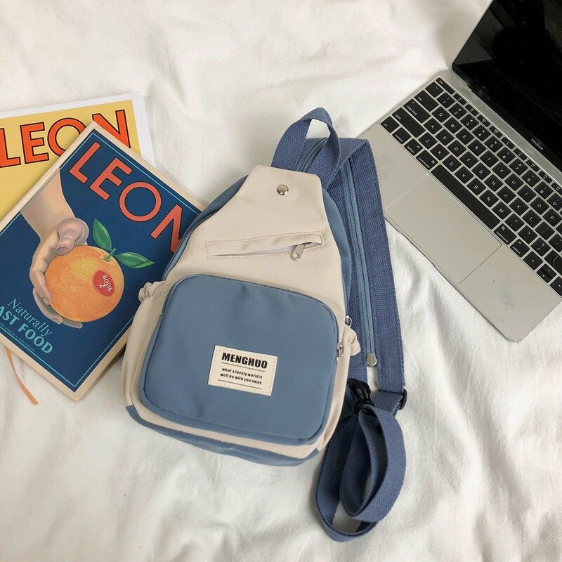 Trend Mode Rugzak, Mini Persoonlijkheid Rugzak Voor Vrouwen, Nylon Tas, Schooltas Voor Tiener Meisjes Vrouwen Rugzak: Blue