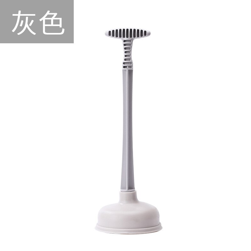 Pipeline Dredge Suction Cup with Long Handle Toilet Plungers Press Cleaning Sink Drain Pipe Tools Household Cleaning Accessory: grey
