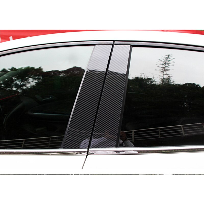 Koolstofvezel stijlpalen 6 stuks afdekking deurbekleding geschikt voor honda civic 2006-11