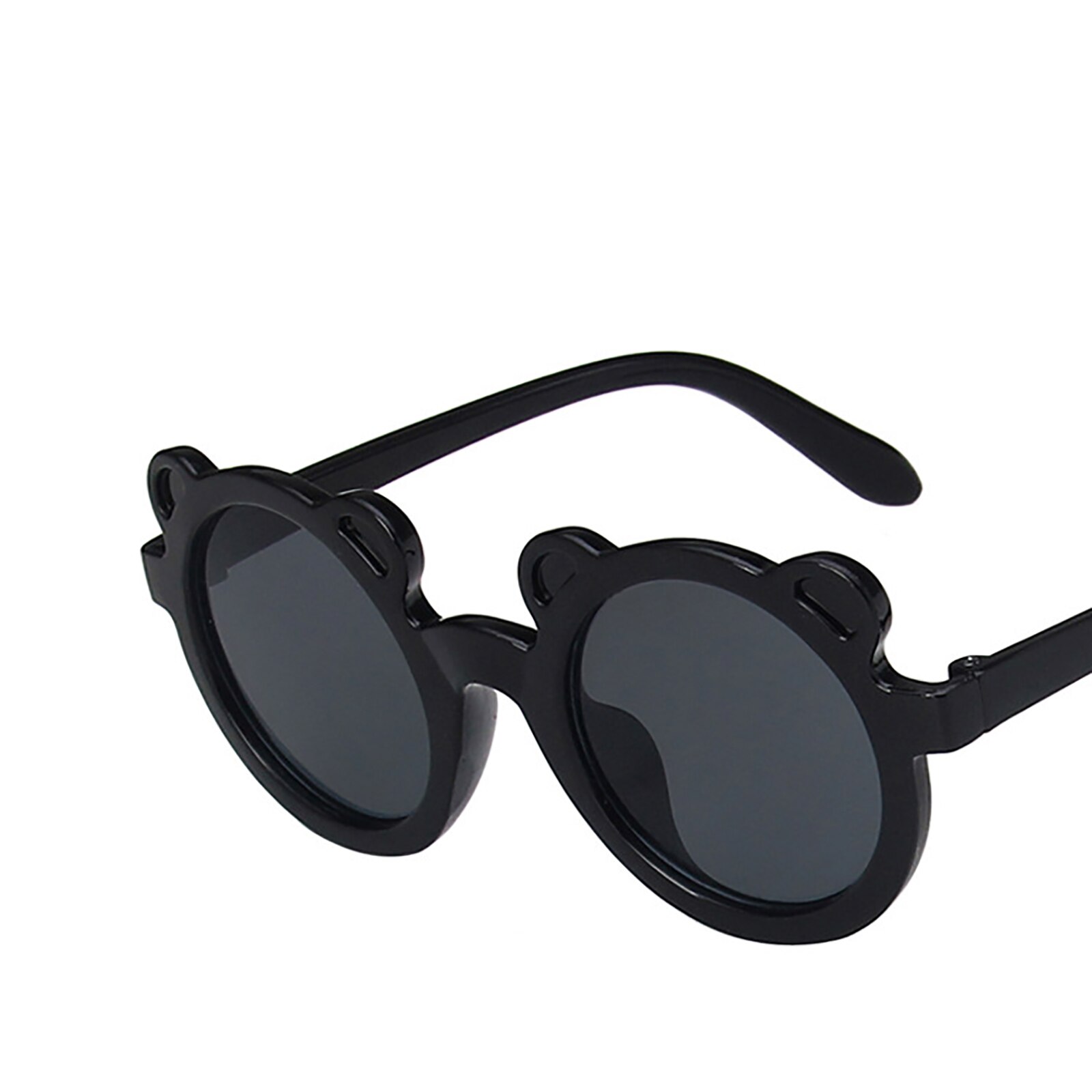 Gafas De Sol – lunettes De soleil UV400 pour enfants, De lunettes De soleil avec monture ours De dessin animé pour garçons: Black