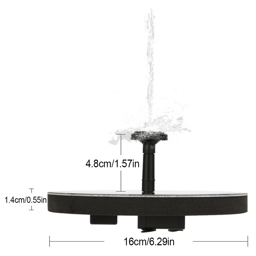 Oppgradert solenergi fontene 1.5w miniatyr flytende vannpumpe rund hage solcellepanel fontene for basseng