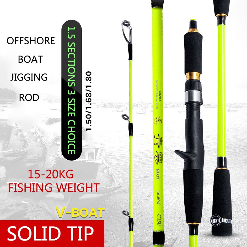 OURBEST Offshore Boat Fishing Rod Spinning Casting Slow Jigging Rod Bait Weight 100-300G Fishing Weight 15-20KG Pole