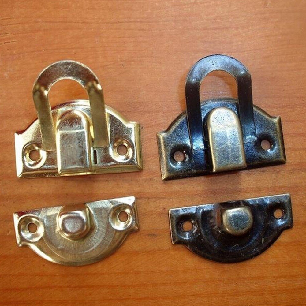 Antiek Brons Iron Hangslot Hasp Haak Lock Voor Mini Sieraden Doos 12 Stks/partij 30x30mm