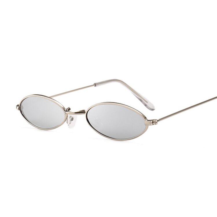Retro sorte runde solbriller til kvinder mænd lille oval legeringsramme sommer stil unisex solbriller kvindelig mandlig beskyttelsesbriller: Sølvsølv