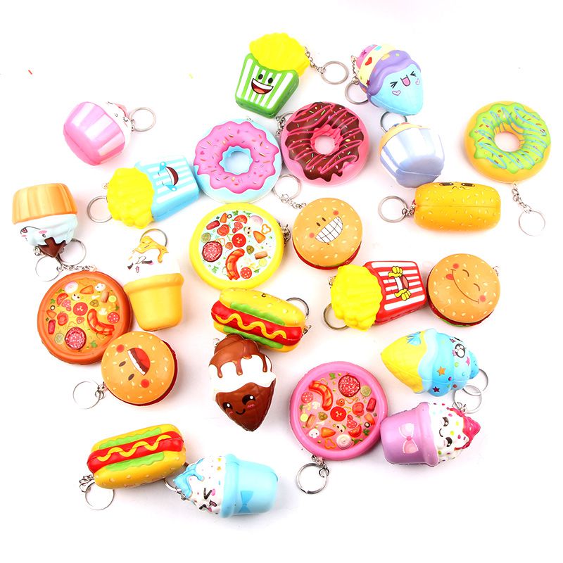 Antistress Squishy Slow Rising Stress Relief Squeeze Toys Gadget Sausage Ice Cream Kawaii Artificial Foods &Vegetables Decor