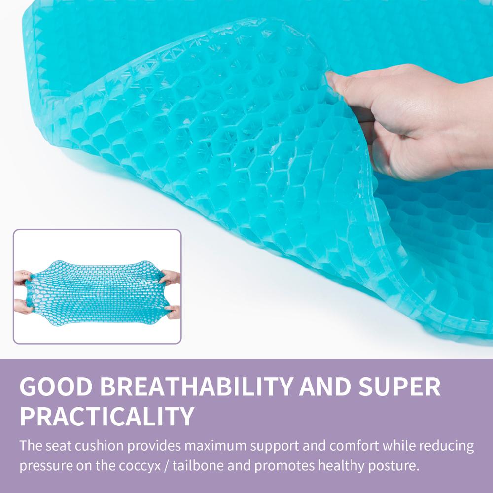 Gel elástico cojín del asiento TPE silicona de Mat apoyo antideslizante hielo de verano para silla de coche cojín para silla oficina