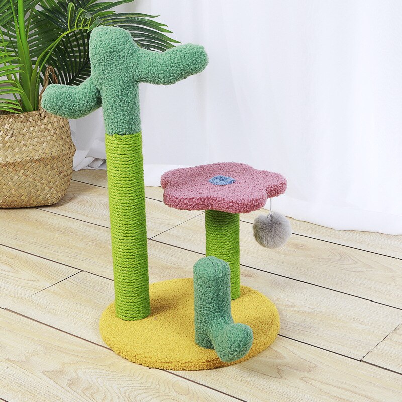 Cactus Cat Tree Scratching Post Kitten Climbing Frame Scratcher Toy: Style 2