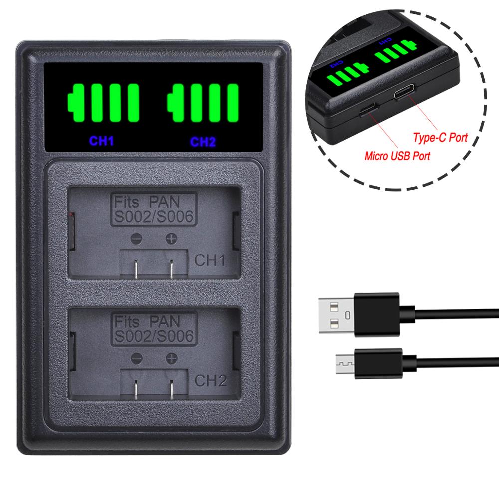 Batmax CGA-S006 CGR S006E S006 batterie + LED double chargeur USB avec Type C pour Panasonic DMC-FZ7 FZ8 FZ18 FZ28 FZ30 FZ35 FZ38 FZ50