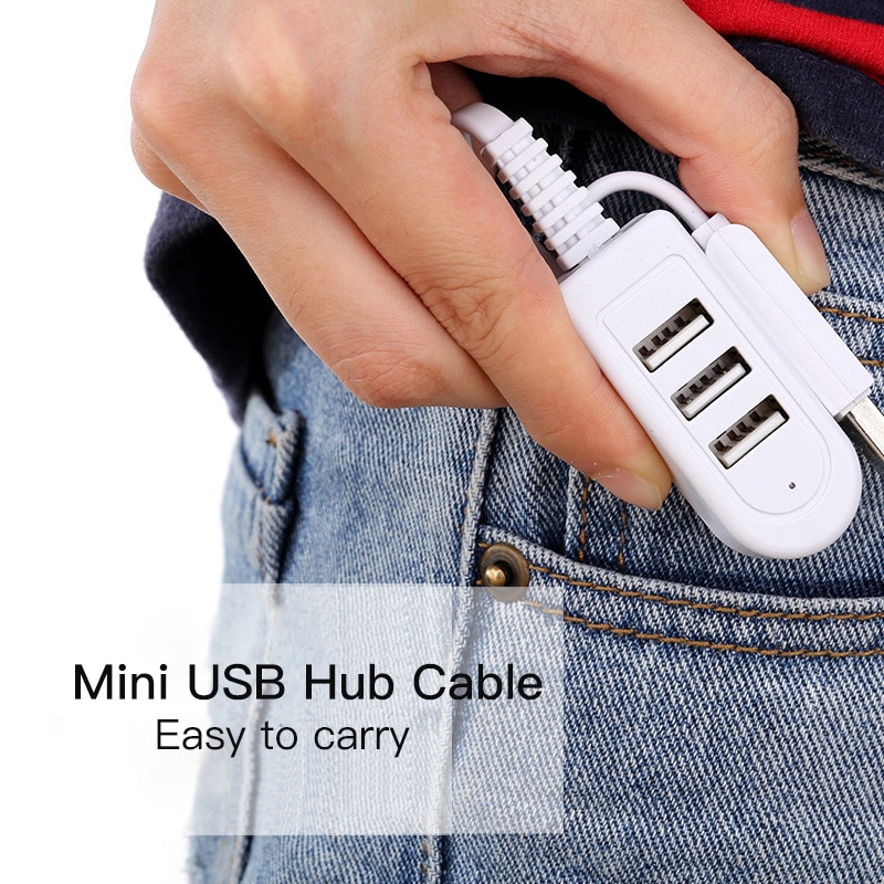 ANKNDO USB Hub Cable 3 Port USB 2.0 Hab PC Laptop Adapter Cable 120cm 30cm Mini Hub Adapter USB Splitter Laptops Extender Cable
