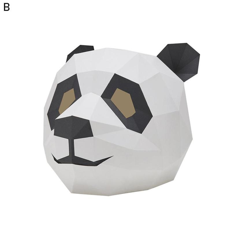 Panda 3D Dier Masker Diy Gratis Tailoring Party Halloween Winkel Decoratie Gebruiksvoorwerpen Origami: B