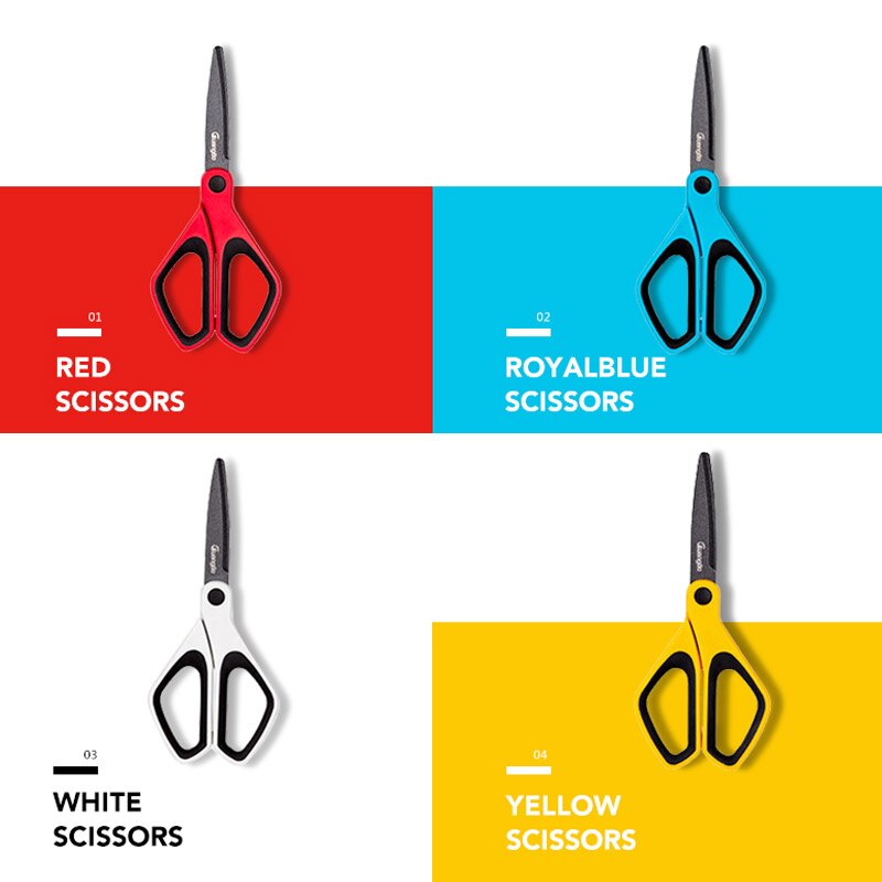 4 colores 170mm tijeras de acero inoxidable de la Oficina de la Escuela de Cocina hogar tijeras herramienta para papel de corte artesanías de álbum de recortes para bricolaje