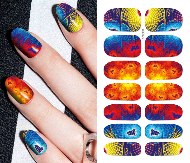 DIY Ster Magische Bloem Wijnstok Nail Water Sticker Nail Art Tips Valse Doodskist Nagels Art Tips Platte Vorm Manicure Nep nail Tips Ns-19: 2