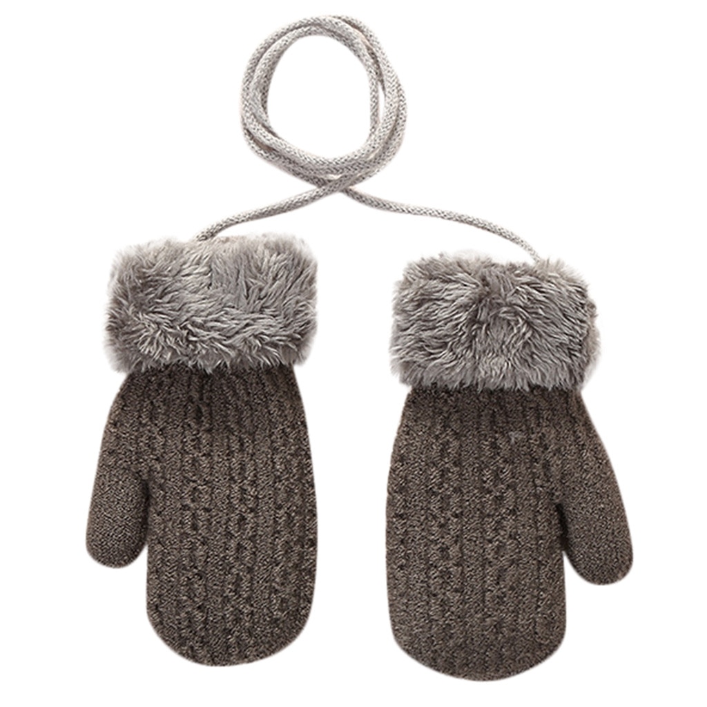 TELOTUNY baby Autumn and winter warm knitted gloves Girls Boys Outdoor keep warm thick Patchwork Mittens Gloves ZS12