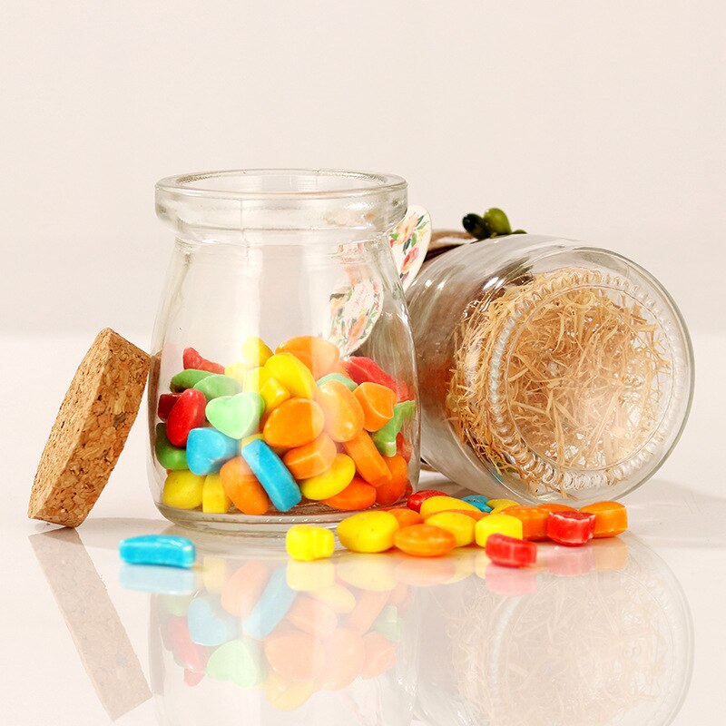 Frasco de vidro pequeno clássico com tampa mini frasco de mel com cortiça para wdings e festas farmacêuticos diy artesanato doces pudim iogurte