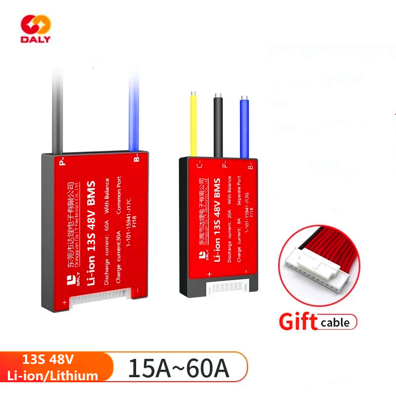 DALY BMS 13S 48V 15A 20A 30A 40A 50A 60A Gleichgewicht Wasserdicht Für Elektrische Fahrrad Rolle 18650 Li-Ion Lithium Batterie PCM