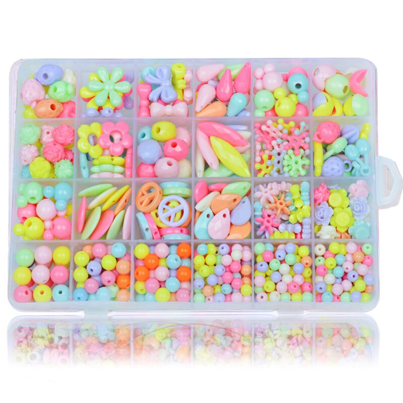 Diy Kleurrijke Kralen Meisjes Speelgoed Set Sieraden Accessoires Puzzel Handgemaakte Ambachten Onderwijs Speelgoed Kinderen Kettingen Armbanden: Light color  550pcs
