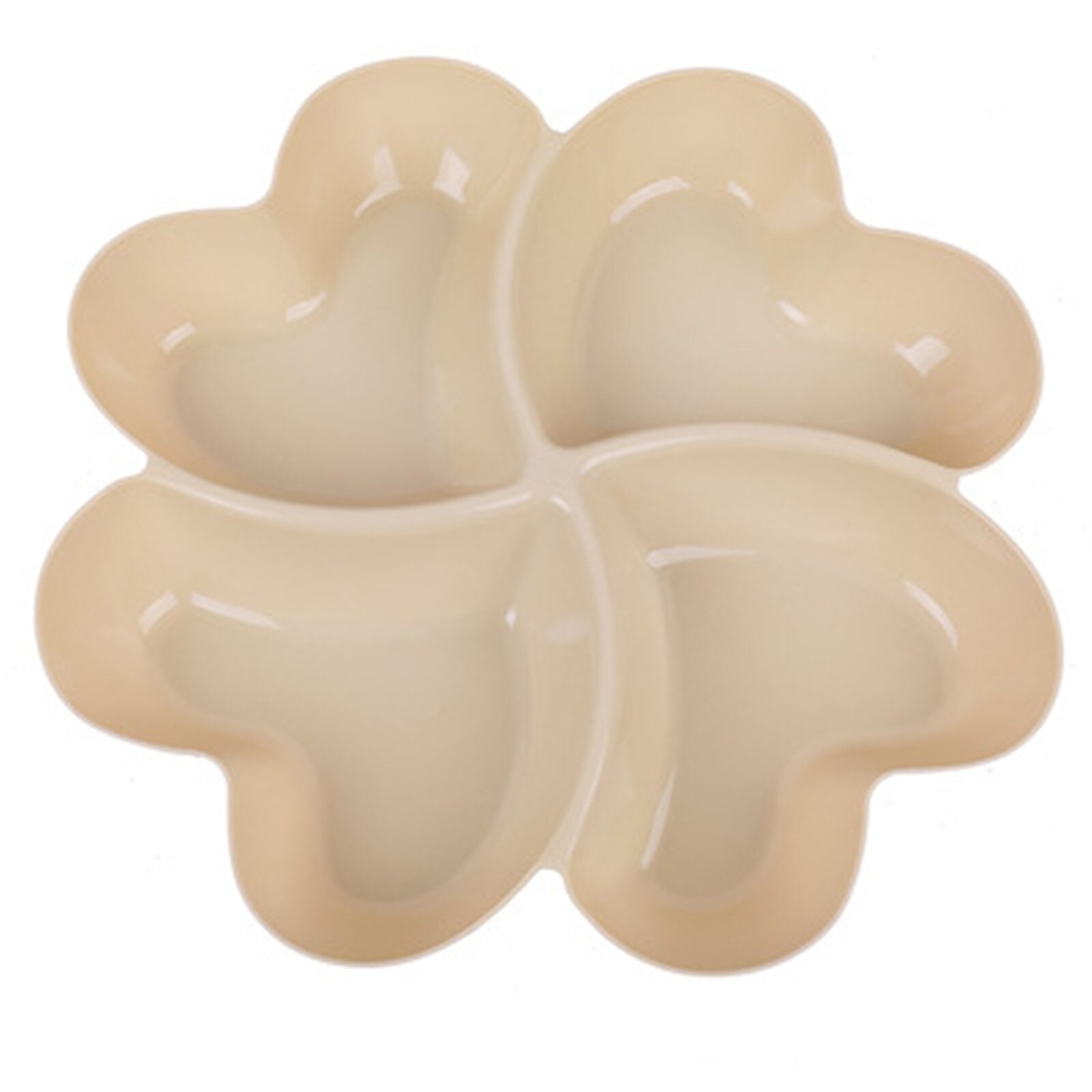 4-Compartment Heart-shaped Food Storage Tray Dried Fruit Snack Plate Appetizer Serving Platter for Party Candy Pastry Nuts Dish: C