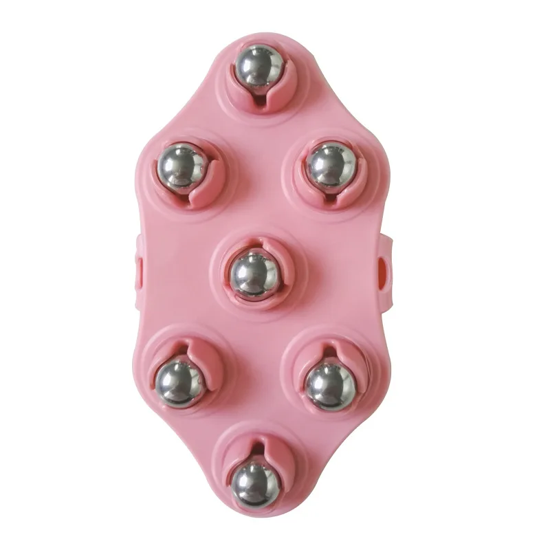 Roller ball kropsmassage handske anti-cellulite muskel smertelindring relax massager til nakke ryg skulder balder ansigtsløft værktøj: Violet