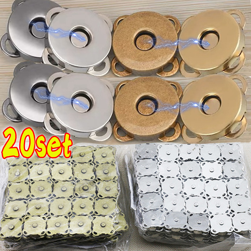 1/20 set magnetiska tryckknappar spännen knappar handväska väska plånbok pyssel väskdelar mini adsorptionsspänne gör-det-själv-pyssel