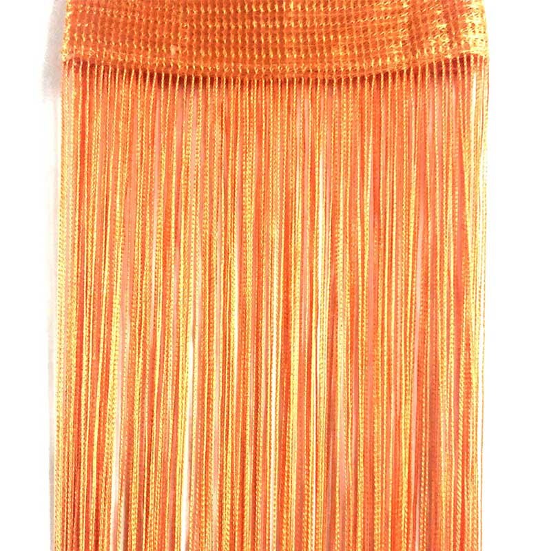 Cortinas de red de gasa de cuerda, paneles de cortina de ventana de 200cm, barra superior, ranura única, gran , 1 ud.: Naranja