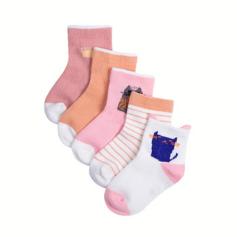 5 paires/lot chaussettes bébé automne hiver chaussettes en coton pour filles garçons dessin animé animaux chaussettes de sol: Style 6