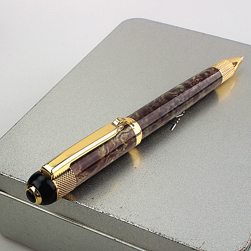 Bolígrafo giratorio de Metal de , bolígrafos de tinta negra de 0,7 MM, Caneta de negocios, escritura suave para suministros escolares de oficina: Rojo