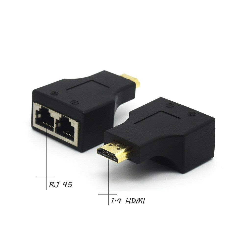 HDMI naar RJ45 Netwerk Extender Converter Adapter, 30 m HDMI naar Dual RJ45 Netwerk Kabel Extender, Splitter, repeater door Cat 5e Kat
