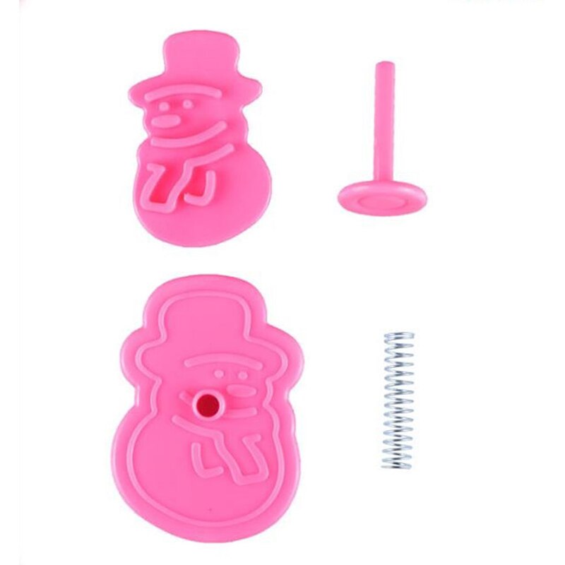 4 Stuks Mini Cookie Stempel Cutters 3D Cookie Plunger Cutter Kerst Bakken Biscuit Mould Tool Gingerbread Cookie Cutters