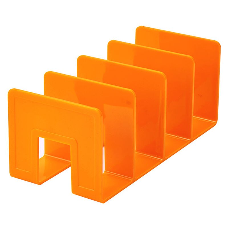 Multi-layer Bookend Decorative Book Shelf Home Room Office School Library Stationery Supplies Bookshelf Desk Organizer: Orange
