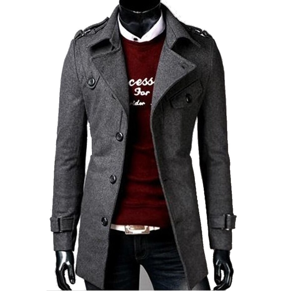 Zogaa heren trenchcoat heren lange jas heren winter lange jas slanke trenchcoat parka heren overjas