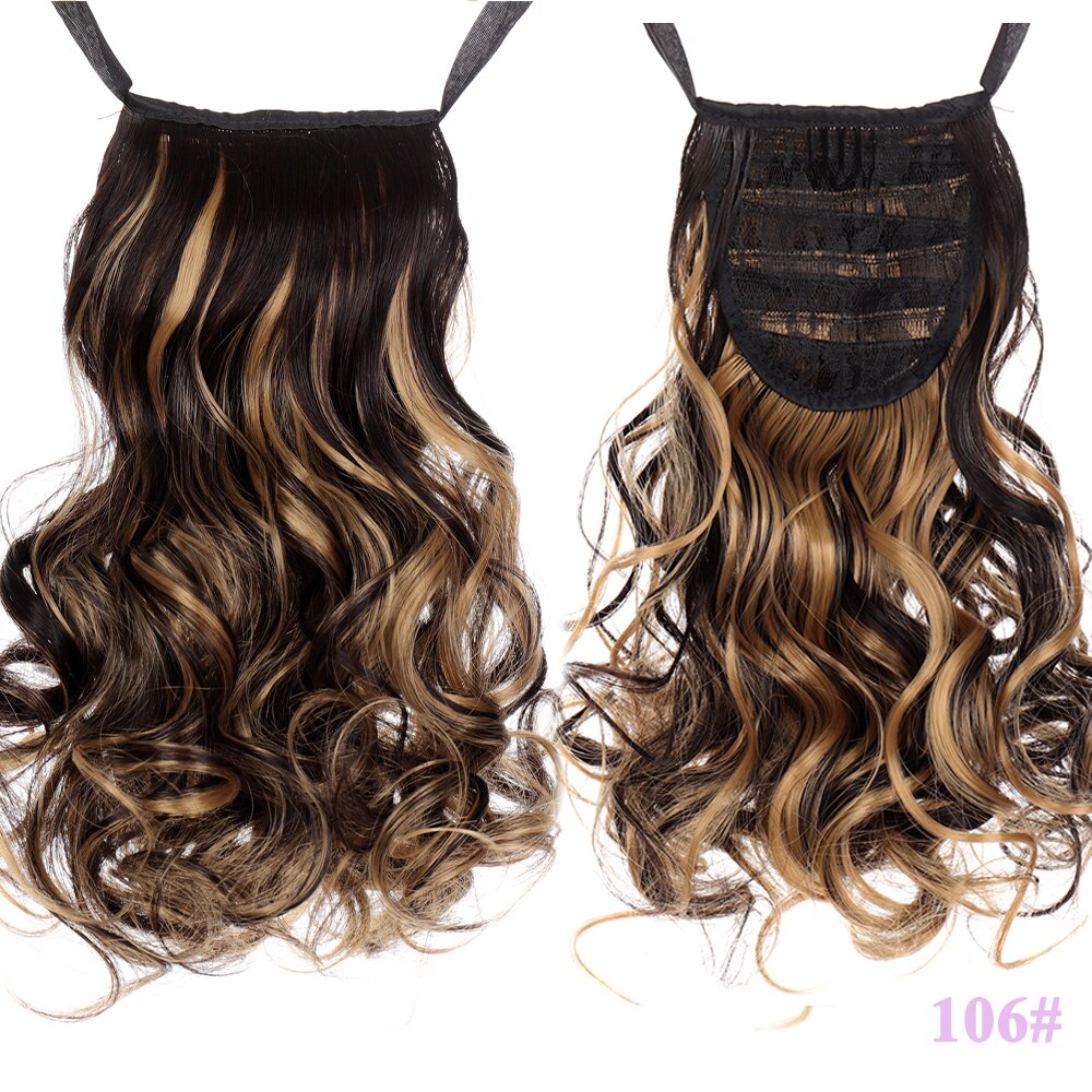 Allaosify Bruin Zwarte Hittebestendige Synthetische Hair Extensions Paardenstaart Hair Extensions Koord Paardenstaart 12 &quot;Hair Extensions: 106