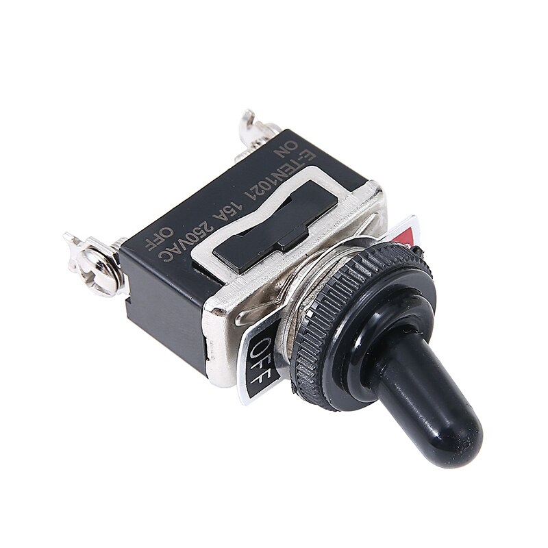 Durable Miniature SPST Toggle Switch 12V Small Heavy Duty On Off Toggle Flick Switch with Waterproof Cover for Switching Circuit