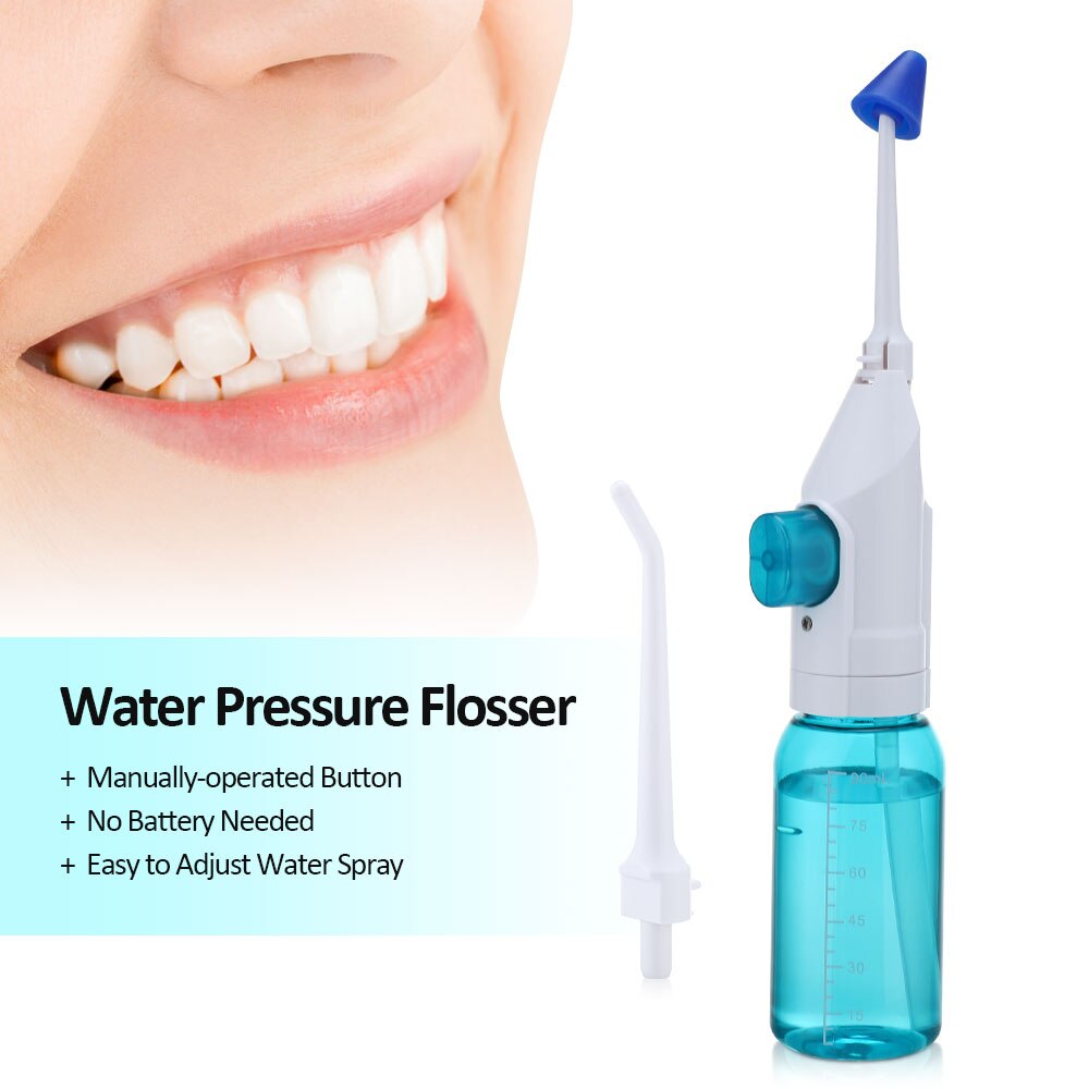 Portable Oral Irrigator Dental Irrigator 2 Tips Water Dental Flosser Nasal Irrigators Water Jet Teeth Cleaner