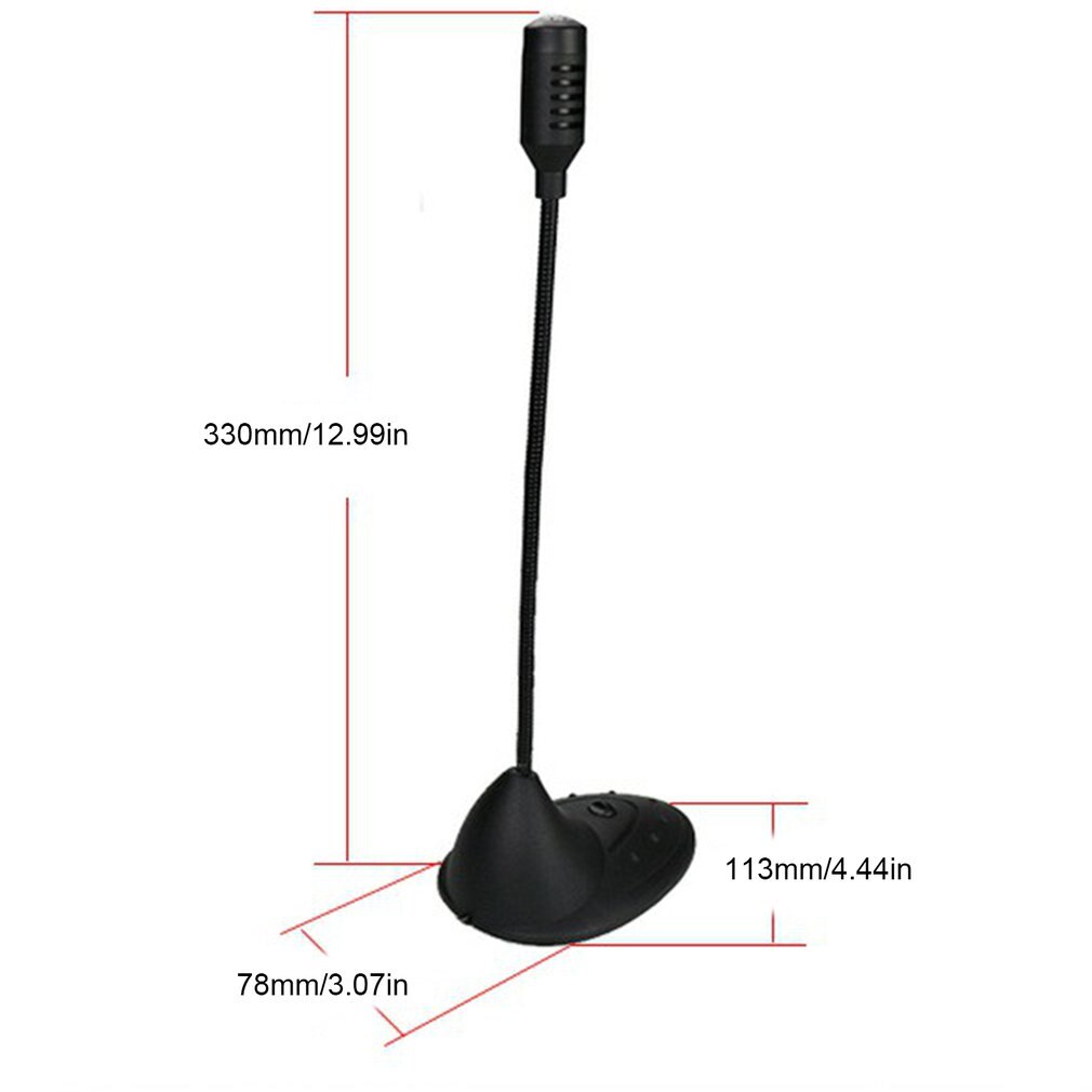 Speech Microphone 3.5mm Plug Gooseneck Mic Flexible Stand Mini Studio Mic With Wire For Computer PC Desktop Notebook