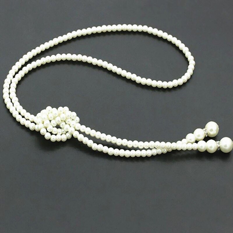 Pearl Decoration Long Multi-layer Strand Necklace Simple Women Korean Style Pendant Necklace