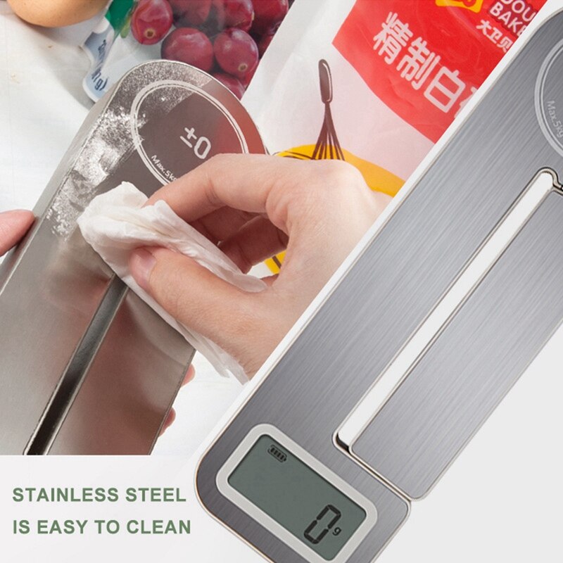 Stainless Steel Folding Scale Compact Electronic Kitchen Scale Portable Home Food Weighing Coffee Scale