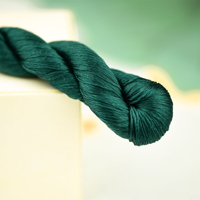 1 stücke 100% seidenfaden Hand stickerei sticken kreuz stich Algen grün 400m die Seide stickerei gewinde 7 farbverlauf: 6