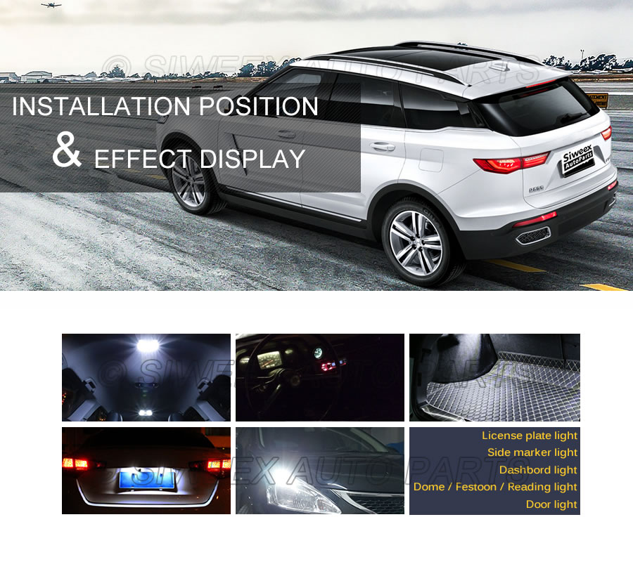 High Power 2pcs 12V auto Car Interior LED Clearance Light BA9S T4W 3 SMD 1W White Auto Backup Reserve Bulb styling lamp bulb sig