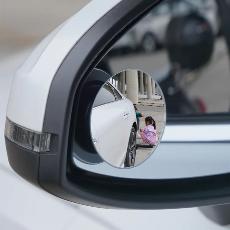 Auto-Spiegel für den toten Winkel, selbstklebend, rund, HD, verstellbar, 360-Grad-Weitwinkel, randloser Reflektor, Rückspiegel-Zubehör