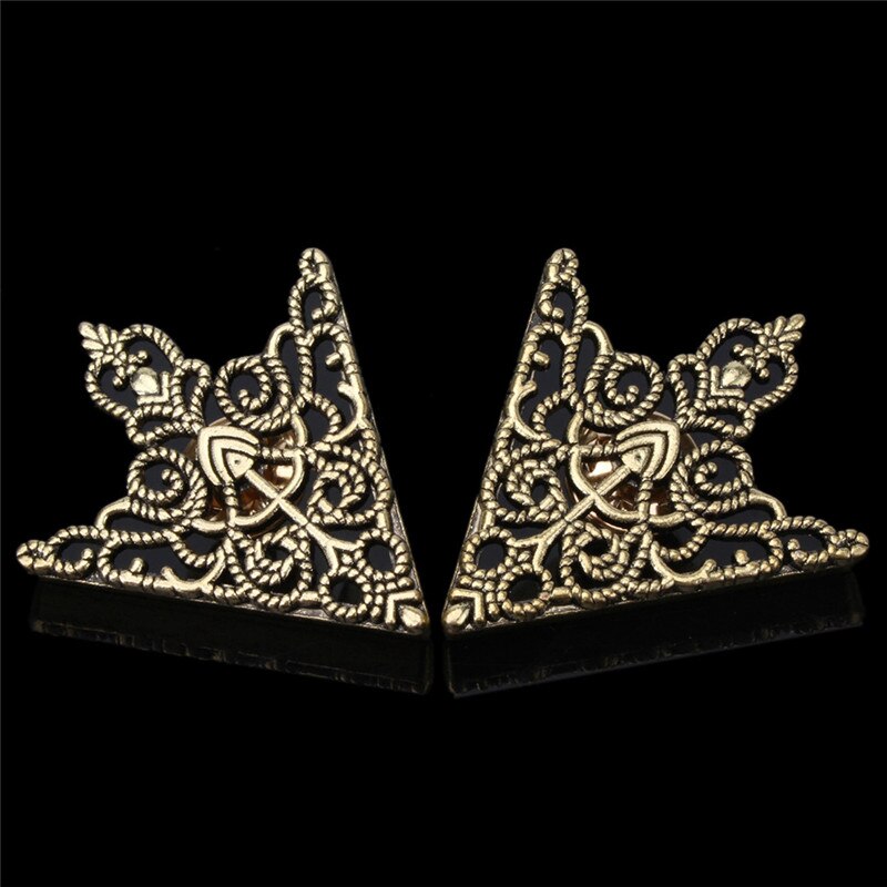 broche para Cuello de camisa Pin esquinero hebillas Vintage Crown Hollow patrón para hombres mujeres esquina Ropa Accesorios