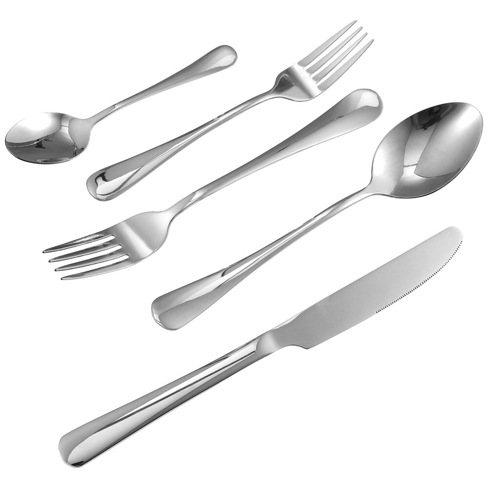 HornTide 6-delige Diner Vorken Set 4 Tanden Tafelvork Bestek RVS Spiegel Polijsten 18cm